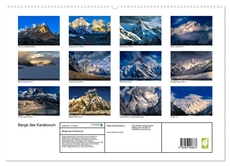 Berge des Karakorum (CALVENDO Premium Wandkalender 2025)