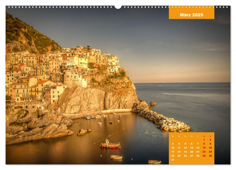 Italienische Riviera Cinque Terre (CALVENDO Premium Wandkalender 2025)