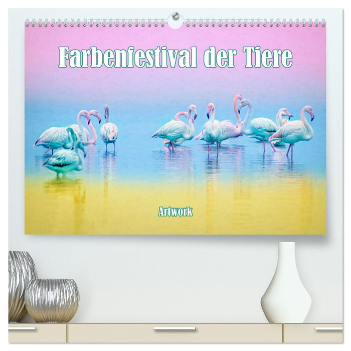 Farbenfestival der Tiere - Artwork (CALVENDO Premium Wandkalender 2025)