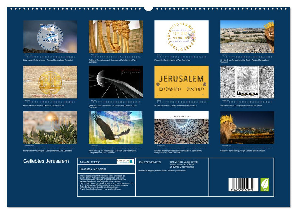 Geliebtes Jerusalem (CALVENDO Premium Wandkalender 2025)