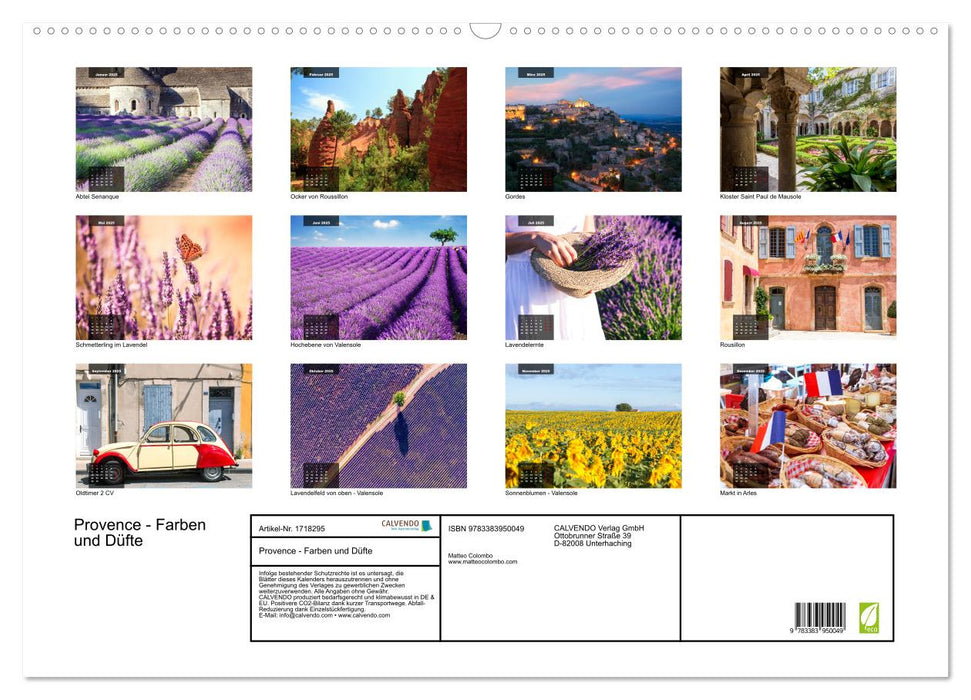 Provence - Farben und Düfte (CALVENDO Wandkalender 2025)