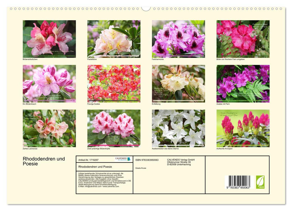 Rhododendren und Poesie (CALVENDO Premium Wandkalender 2025)