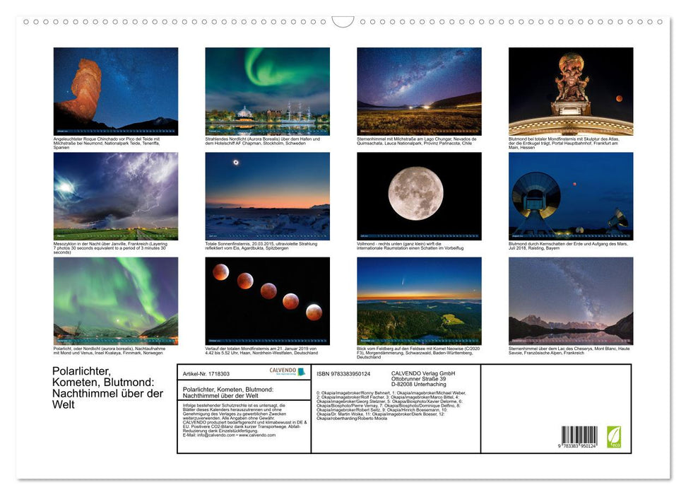 Polarlichter, Kometen, Blutmond: Nachthimmel über der Welt (CALVENDO Wandkalender 2025)