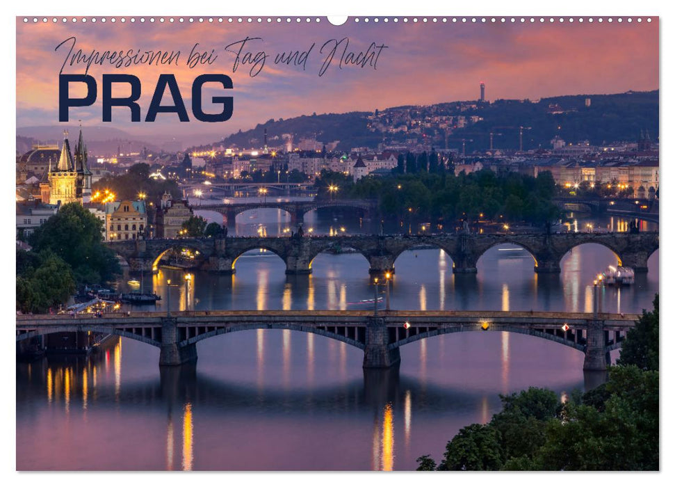 PRAG Impressionen bei Tag und Nacht (CALVENDO Wandkalender 2025)