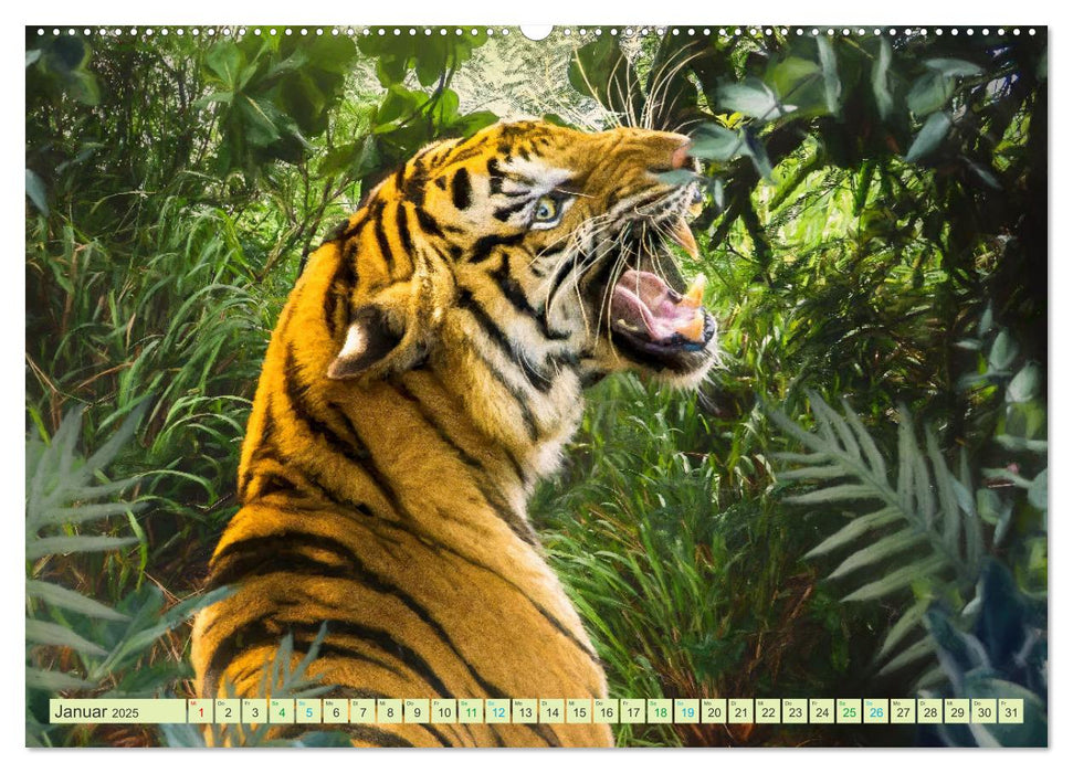 Hallo Dschungel - Artwork (CALVENDO Wandkalender 2025)