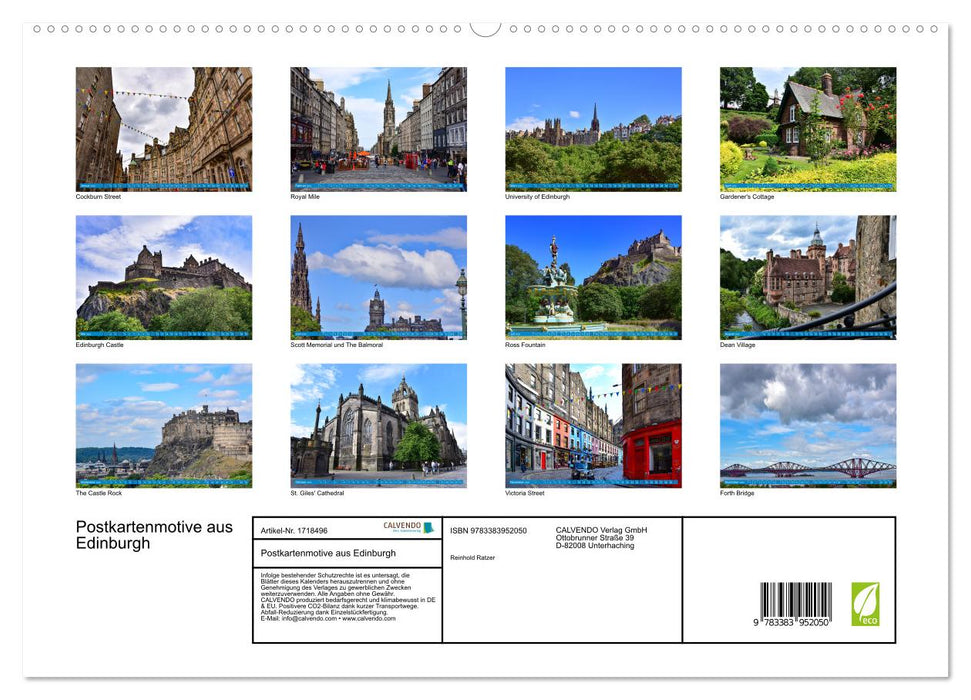 Postkartenmotive aus Edinburgh (CALVENDO Premium Wandkalender 2025)