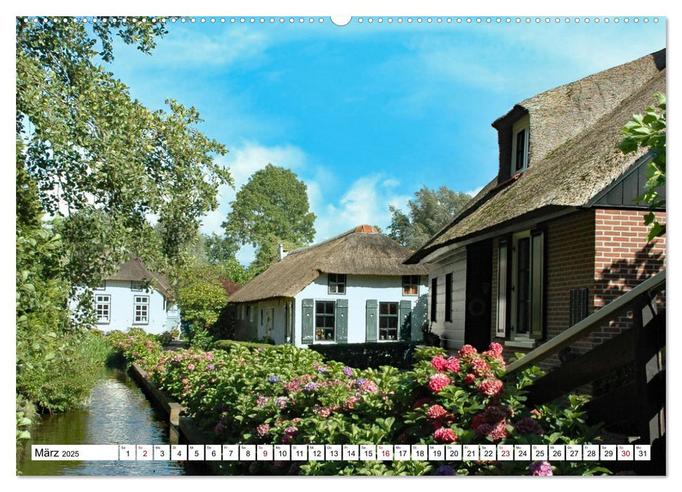 Bootsfahrt in Giethoorn (CALVENDO Premium Wandkalender 2025)