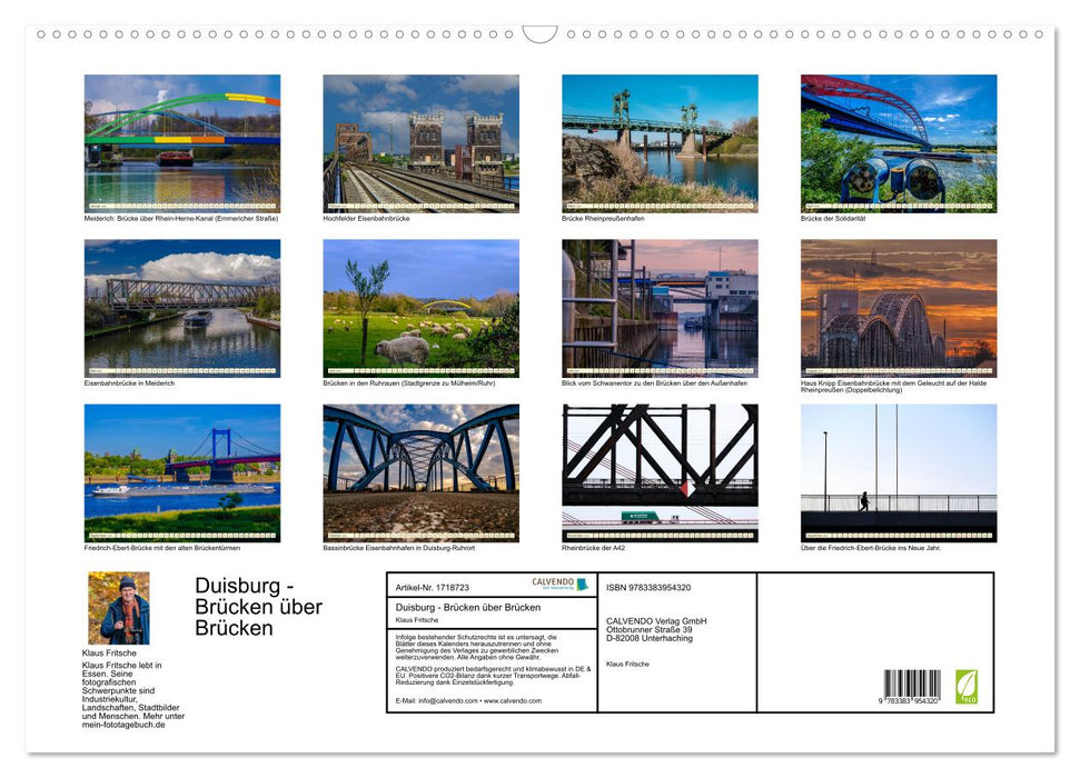 Duisburg - Brücken über Brücken (CALVENDO Wandkalender 2025)