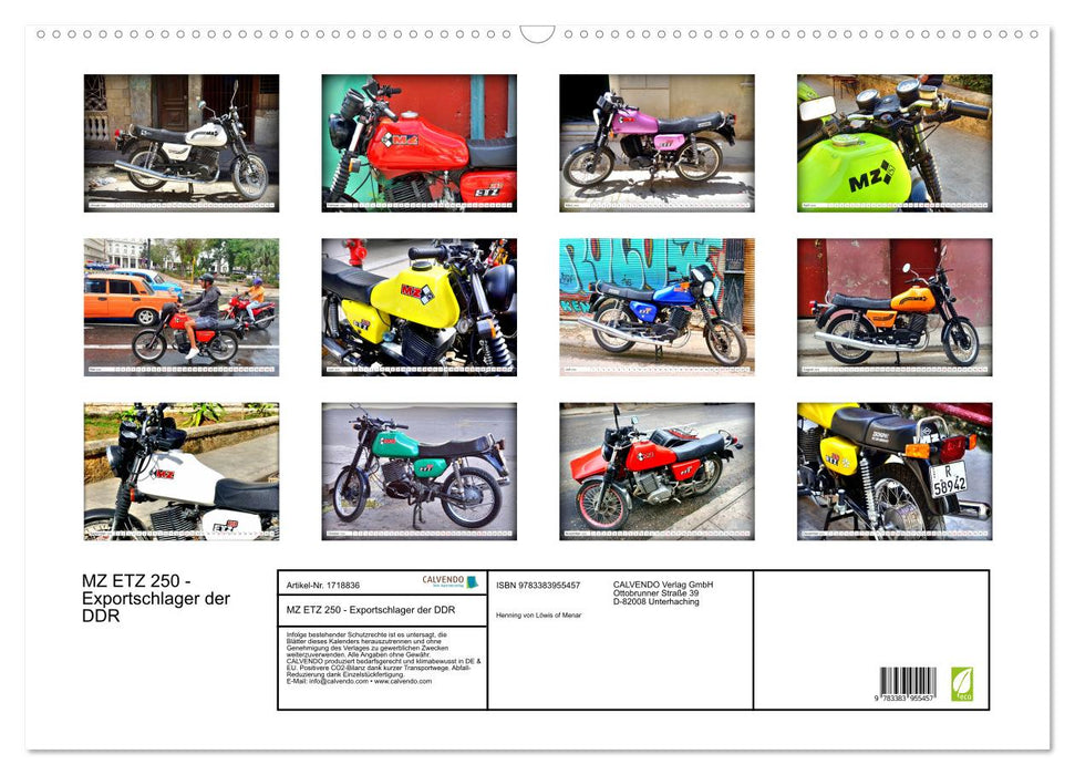 MZ ETZ 250 - Exportschlager der DDR (CALVENDO Wandkalender 2025)