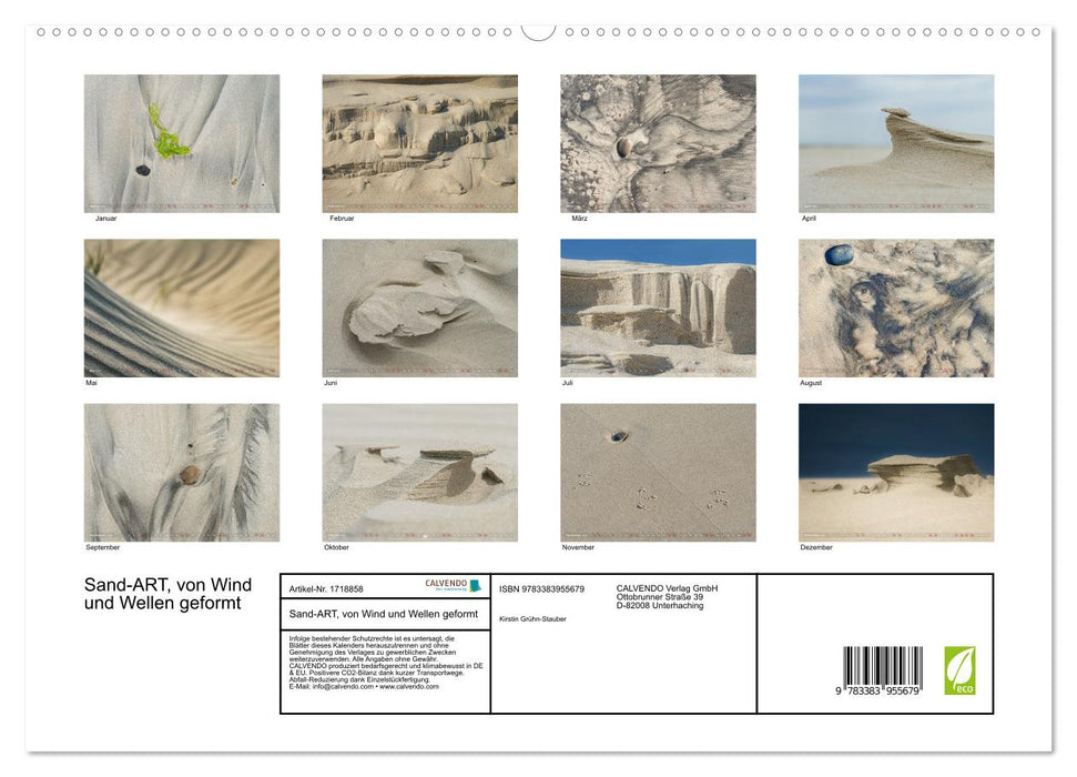 Sand-ART, von Wind und Wellen geformt (CALVENDO Premium Wandkalender 2025)