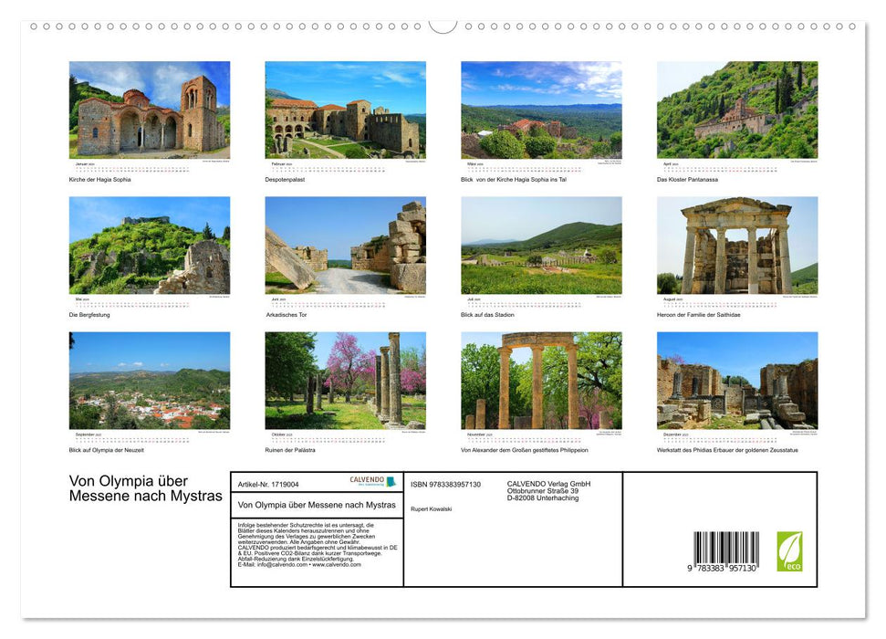 Von Olympia über Messene nach Mystras (CALVENDO Premium Wandkalender 2025)