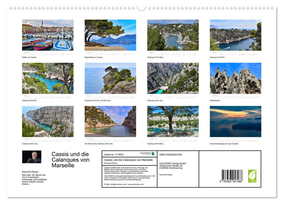 Cassis und die Calanques von Marseille (CALVENDO Premium Wandkalender 2025)