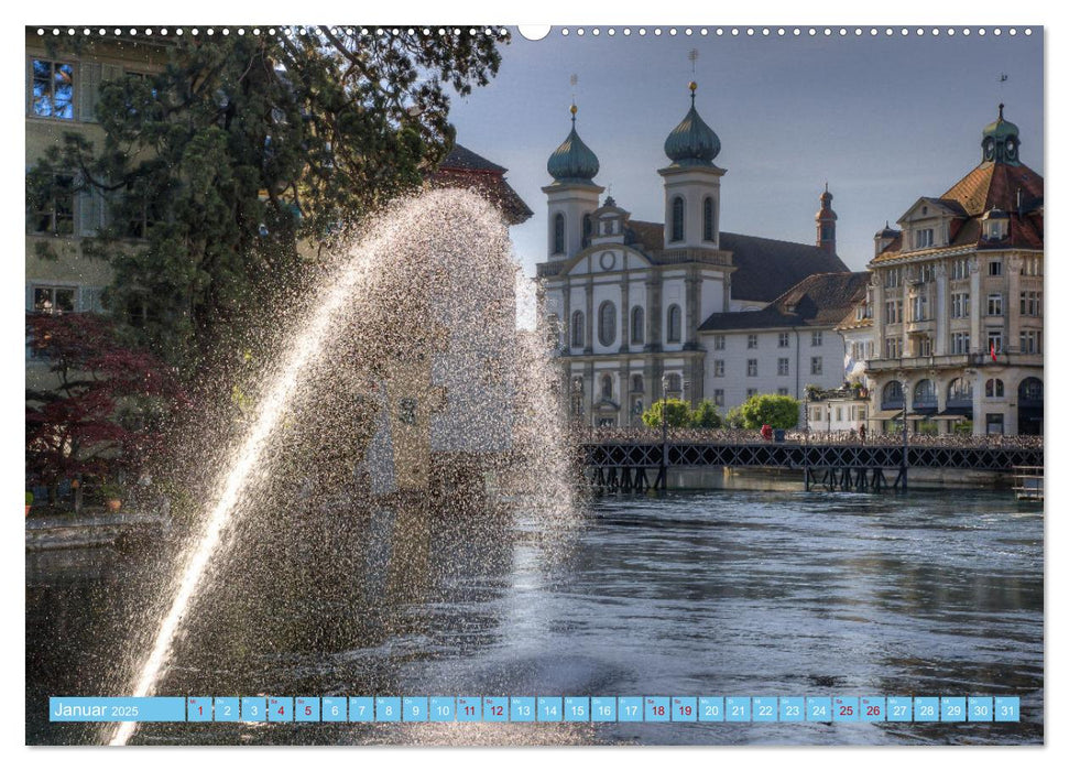 Luzern an der Reuss (CALVENDO Premium Wandkalender 2025)