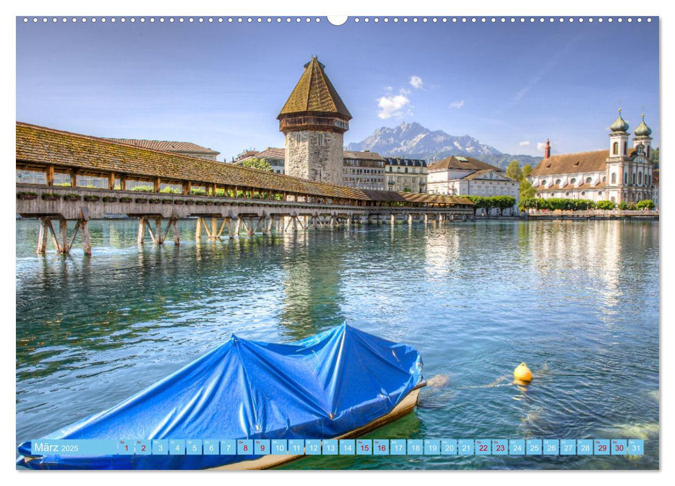 Luzern an der Reuss (CALVENDO Premium Wandkalender 2025)