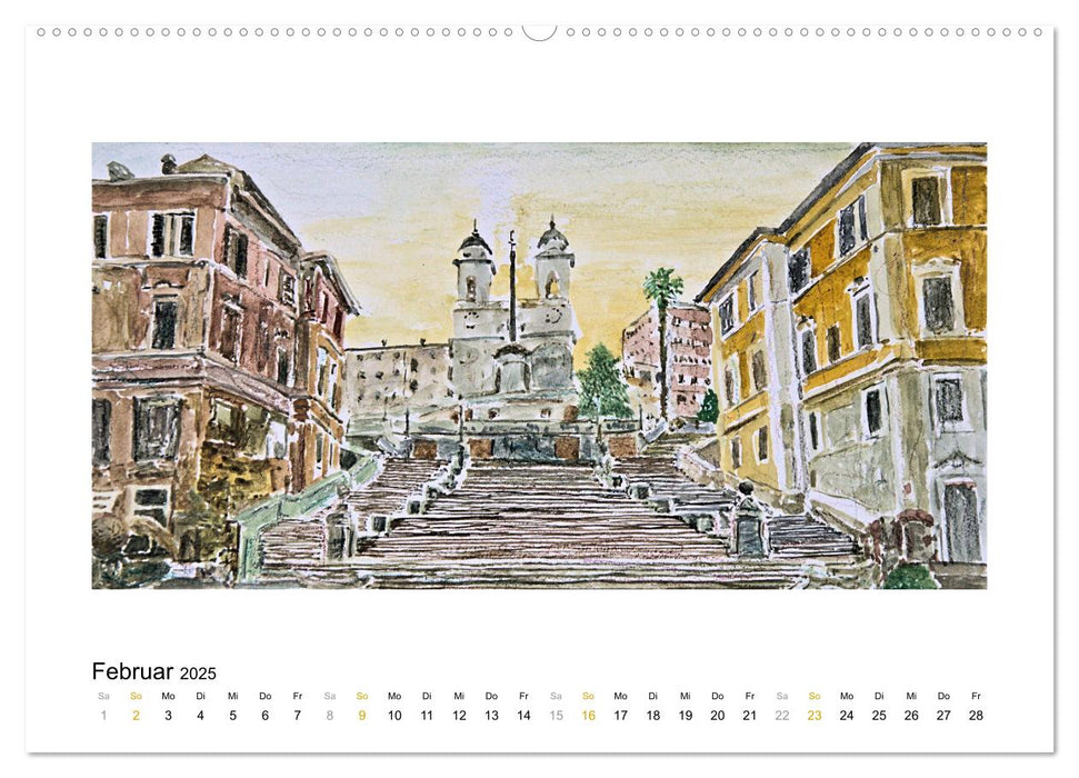 ROM In stillen Aquarellen (CALVENDO Premium Wandkalender 2025)