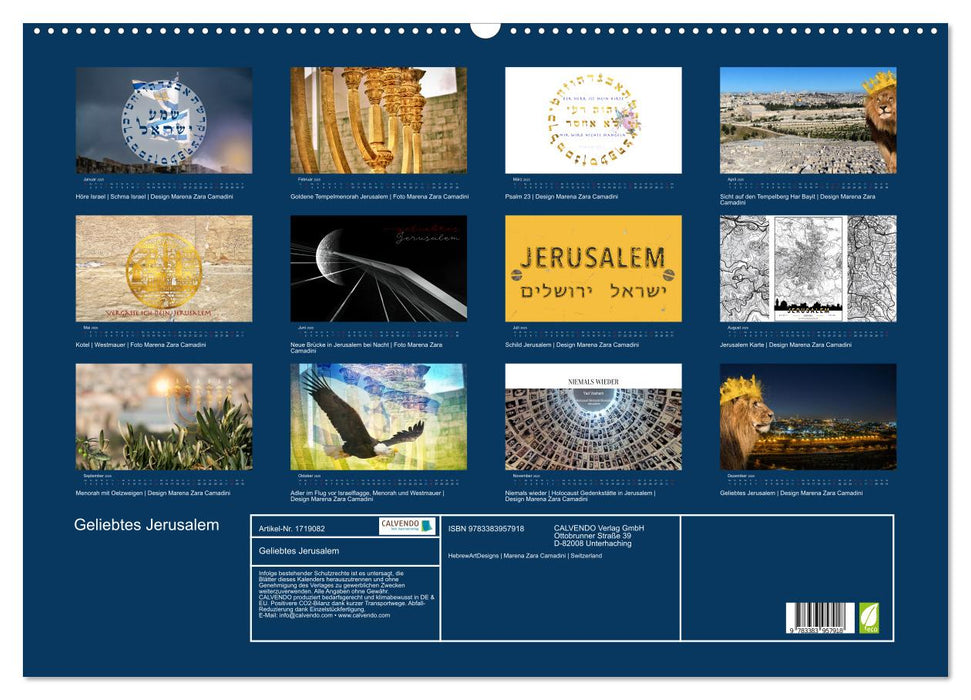 Geliebtes Jerusalem (CALVENDO Wandkalender 2025)