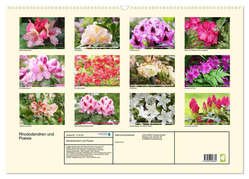 Rhododendren und Poesie (CALVENDO Wandkalender 2025)