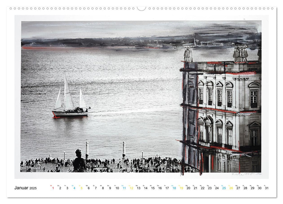 Lissabon One Day (CALVENDO Premium Wandkalender 2025)