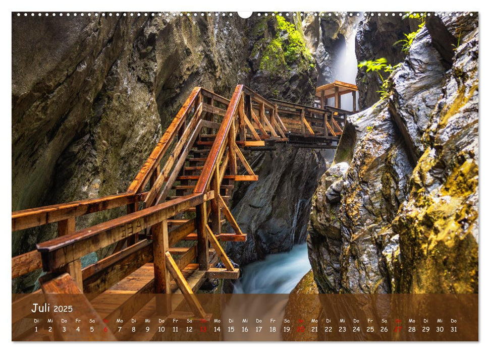 Faszinierende Naturschauspiele - imposante Klamm und Wasserfall Fotografie (CALVENDO Premium Wandkalender 2025)