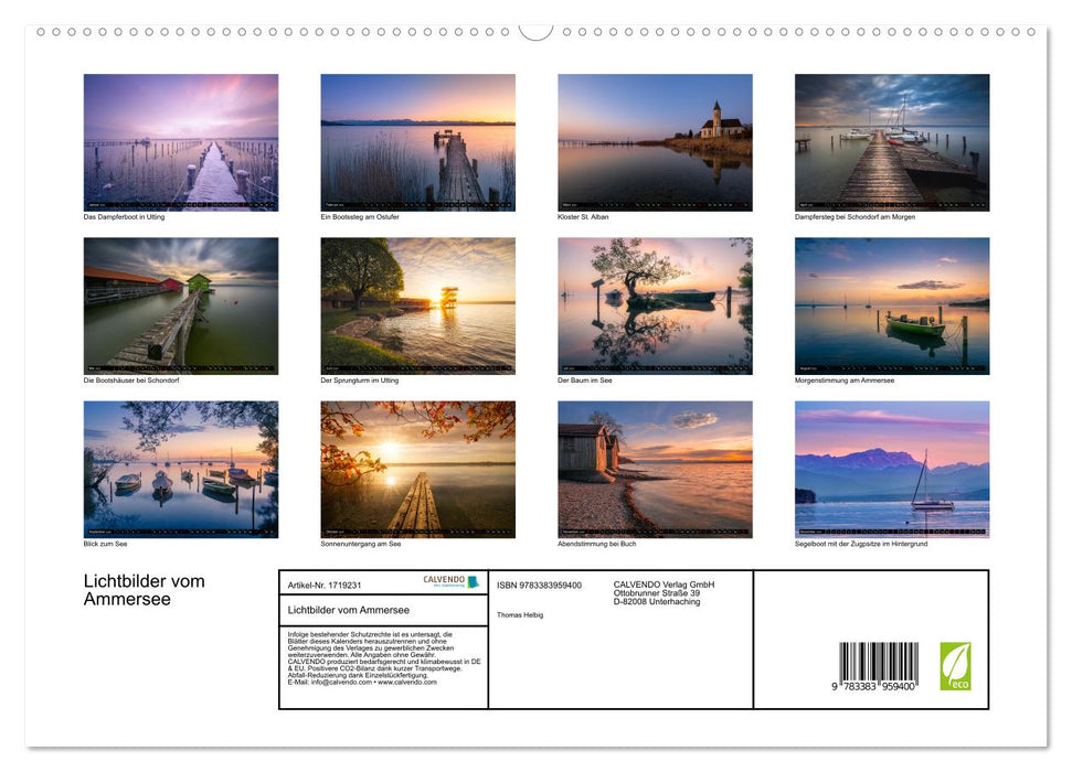 Lichtbilder vom Ammersee (CALVENDO Premium Wandkalender 2025)