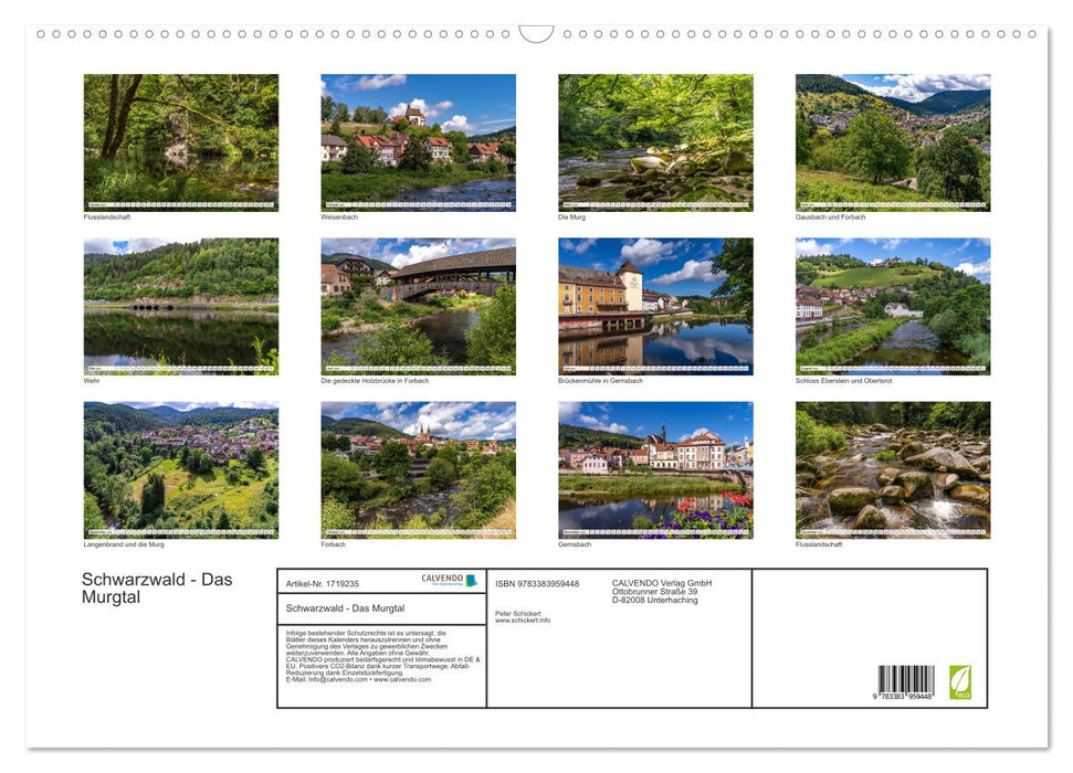 Schwarzwald - Das Murgtal (CALVENDO Wandkalender 2025)