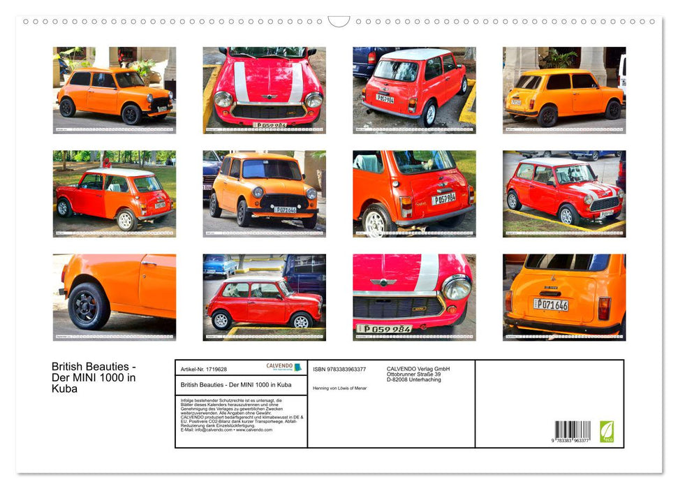 British Beauties - Der MINI 1000 in Kuba (CALVENDO Wandkalender 2025)