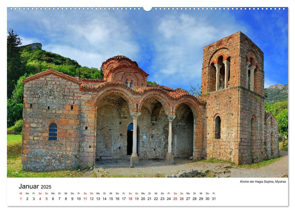 Von Olympia über Messene nach Mystras (CALVENDO Wandkalender 2025)