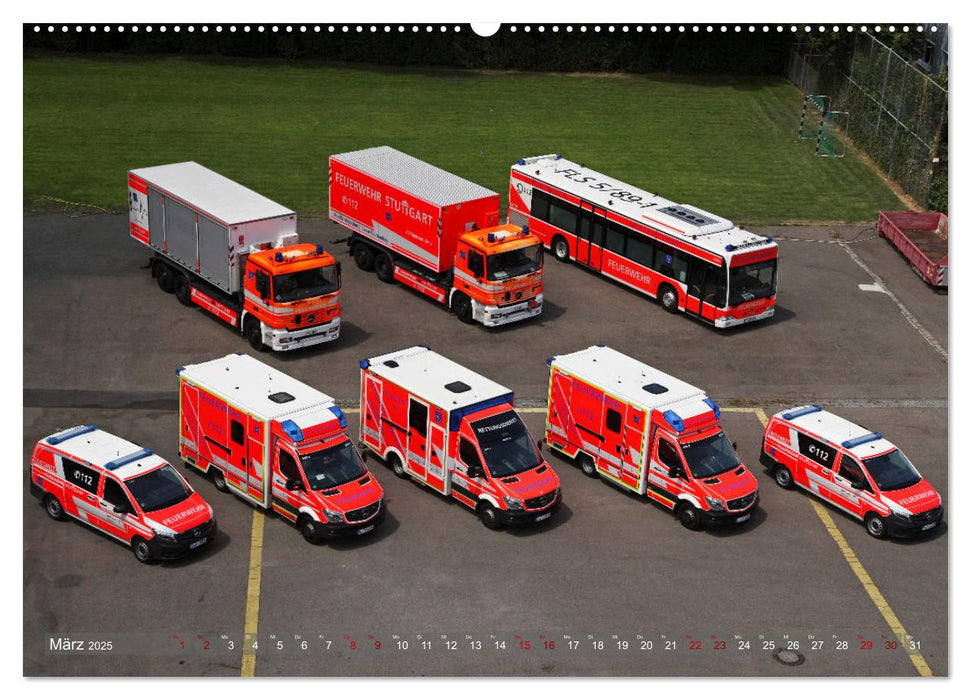 Einsatzfahrzeuge der Feuerwehr Stuttgart (CALVENDO Premium Wandkalender 2025)