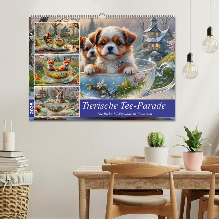 Tierische Tee-Parade (CALVENDO Wandkalender 2025)