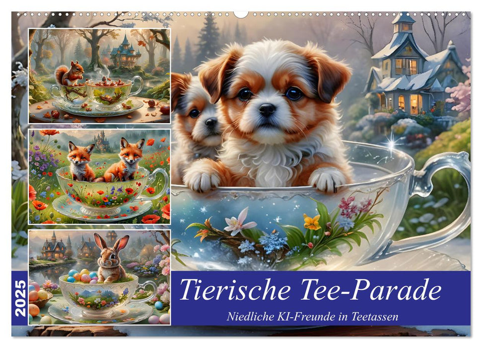 Tierische Tee-Parade (CALVENDO Wandkalender 2025)