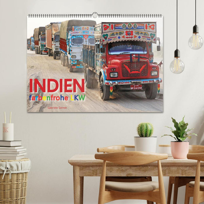 Indien Farbenfrohe LKW (CALVENDO Wandkalender 2025)