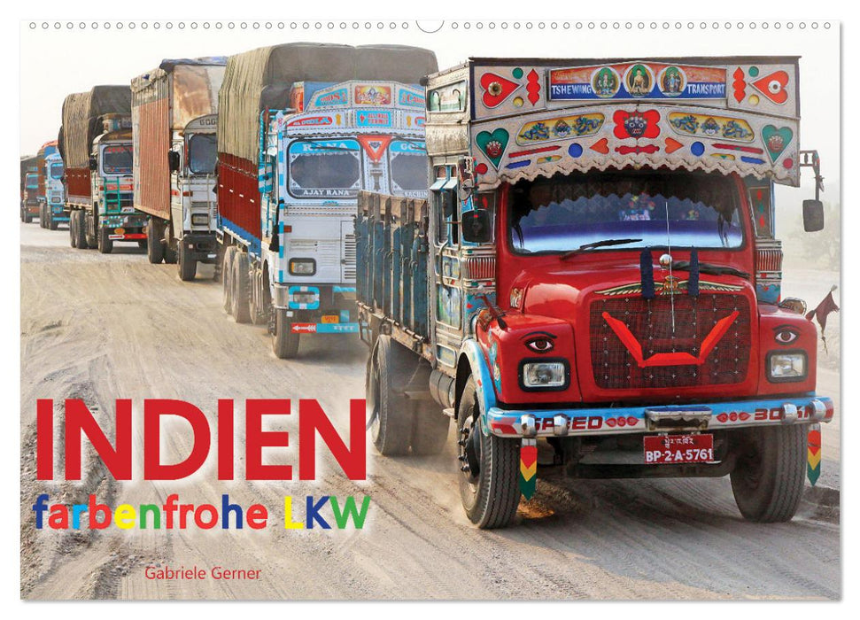 Indien Farbenfrohe LKW (CALVENDO Wandkalender 2025)