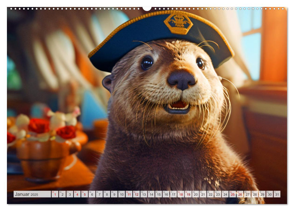 Fleißige Otter - Wer hätte nicht gerne einen niedlichen Otter auf der Arbeit (CALVENDO Premium Wandkalender 2025)