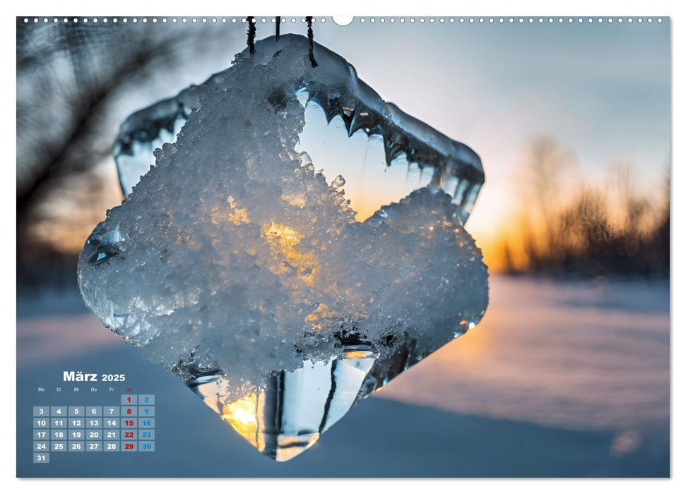 Schneekristalle und Eiszapfen Eisige Zeiten für alle Winterfans (CALVENDO Wandkalender 2025)