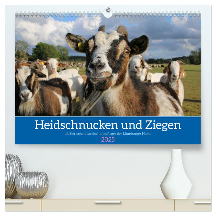 Heidschnucken und Ziegen die tierischen Landschaftspfleger der Lüneburger Heide (CALVENDO Premium Wandkalender 2025)