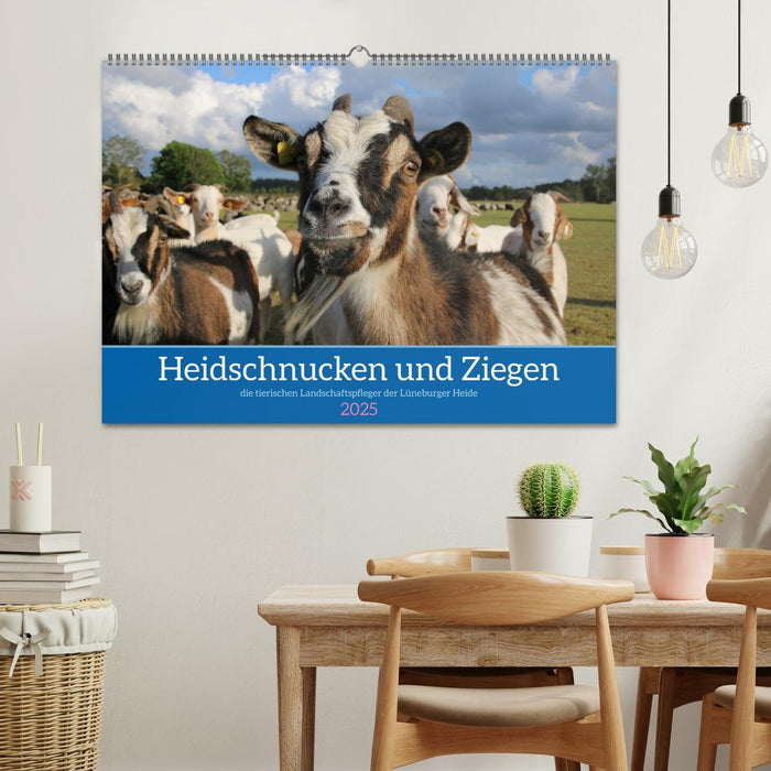 Heidschnucken und Ziegen die tierischen Landschaftspfleger der Lüneburger Heide (CALVENDO Wandkalender 2025)