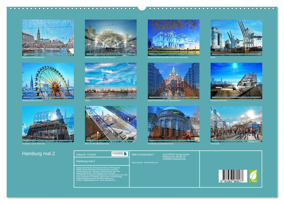 Hamburg mal 2 (CALVENDO Premium Wandkalender 2025)