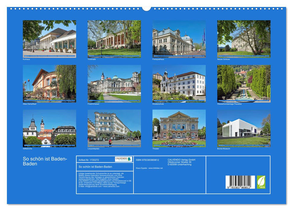 So schön ist Baden-Baden (CALVENDO Premium Wandkalender 2025)