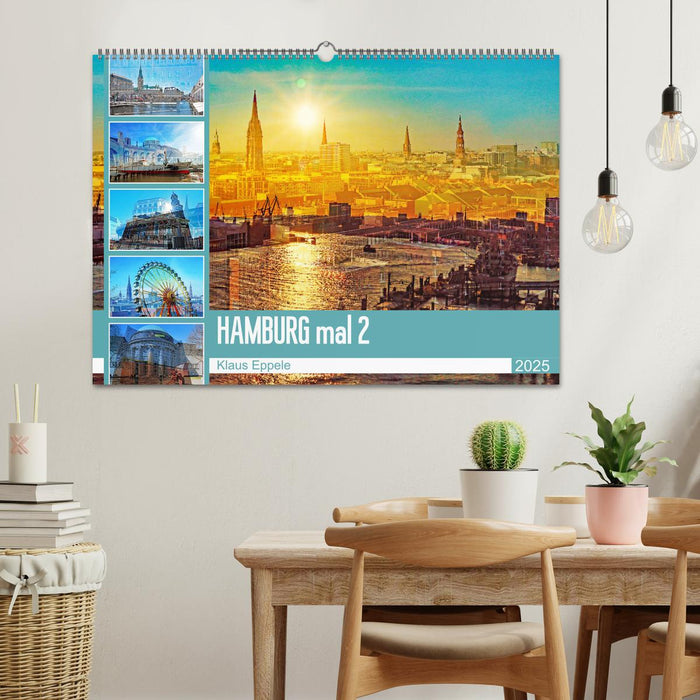 Hamburg mal 2 (CALVENDO Wandkalender 2025)