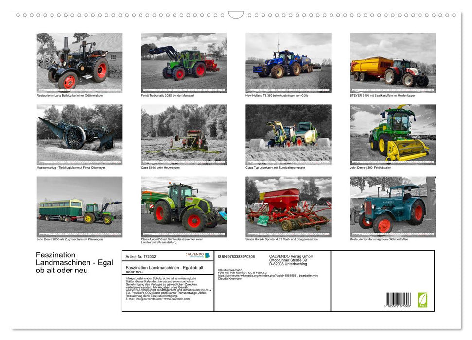 Faszination Landmaschinen - Egal ob alt oder neu (CALVENDO Wandkalender 2025)