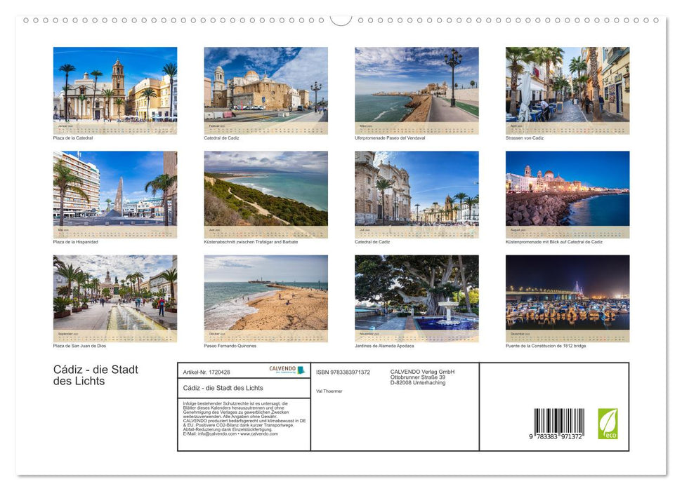 Cádiz - die Stadt des Lichts (CALVENDO Premium Wandkalender 2025)