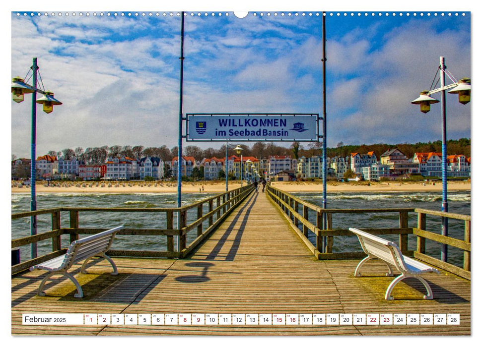 Vier Kaiserbäder – zwei Nationen – Impressionen von der Ostseeinsel Usedom (CALVENDO Premium Wandkalender 2025)