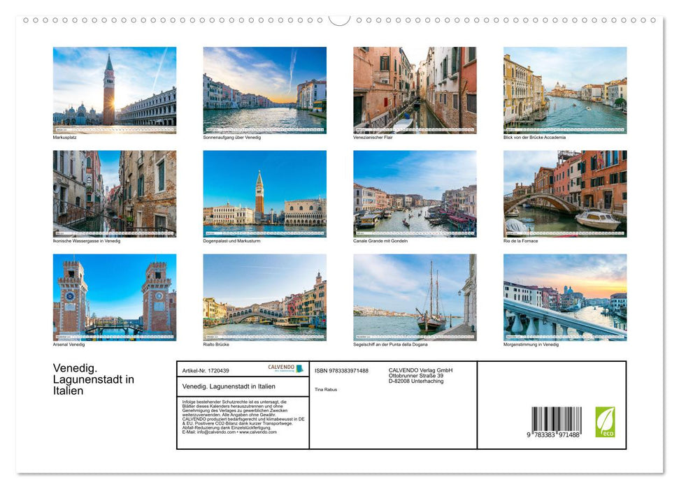 Venedig. Lagunenstadt in Italien (CALVENDO Premium Wandkalender 2025)