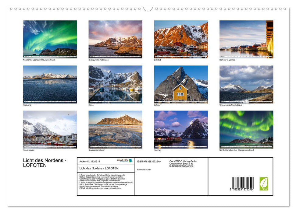 Licht des Nordens - LOFOTEN (CALVENDO Premium Wandkalender 2025)