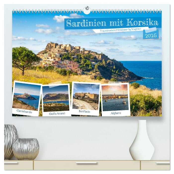 Sardinien mit Korsika (CALVENDO Premium Wandkalender 2025)