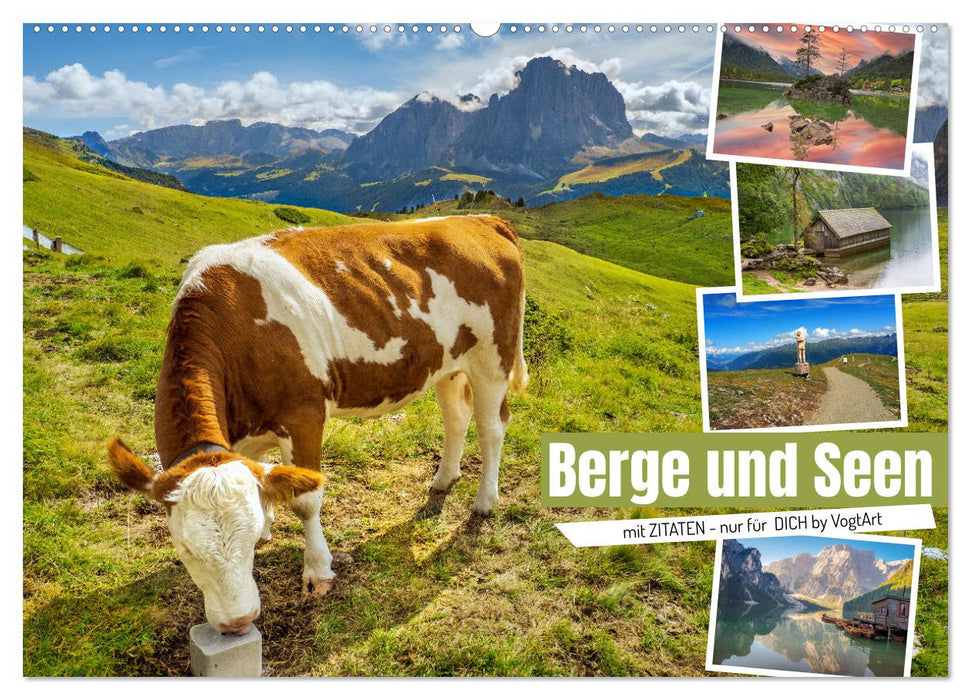 Berge und Seen, mit Zitaten - nur für Dich by VogtArt (CALVENDO Wandkalender 2025)