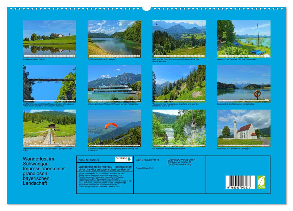 Wanderlust im Schwangau - Impressionen einer grandiosen bayerischen Landschaft (CALVENDO Premium Wandkalender 2025)