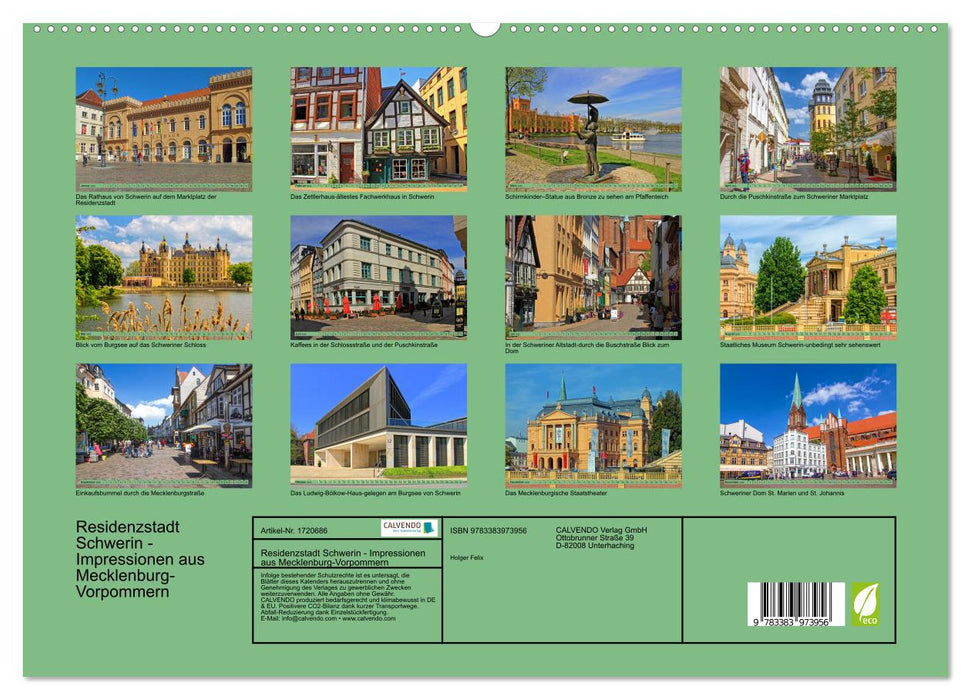 Residenzstadt Schwerin - Impressionen aus Mecklenburg-Vorpommern (CALVENDO Premium Wandkalender 2025)