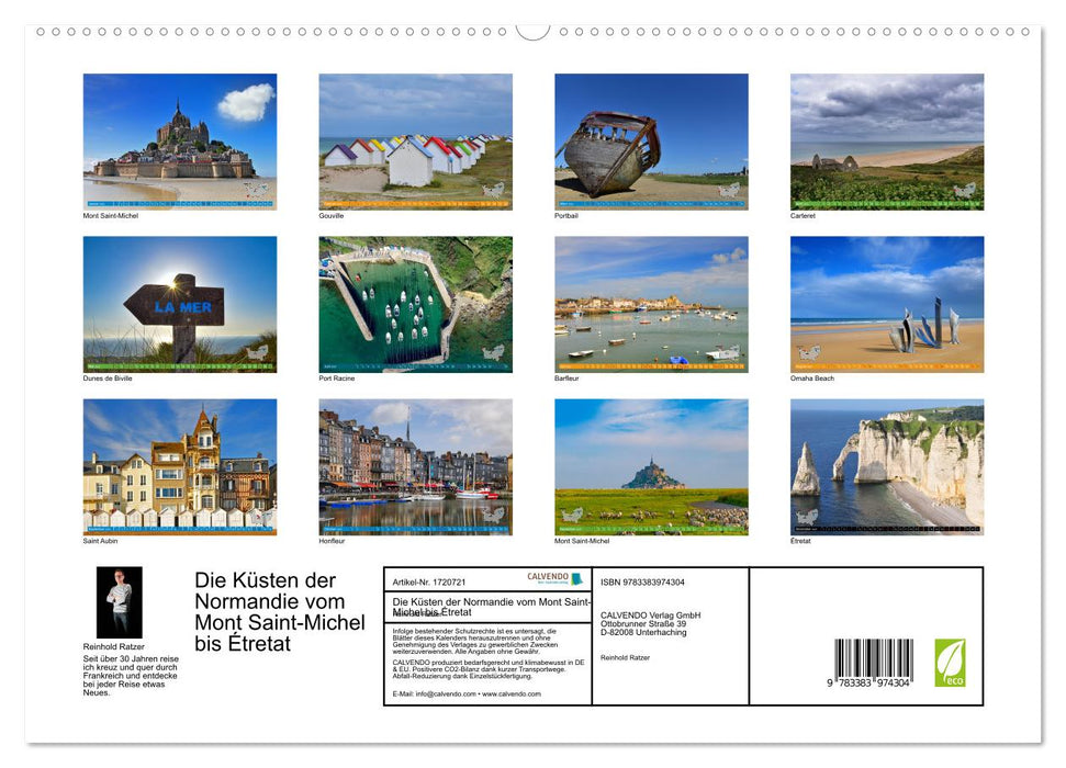 Die Küsten der Normandie vom Mont Saint-Michel bis Étretat (CALVENDO Premium Wandkalender 2025)