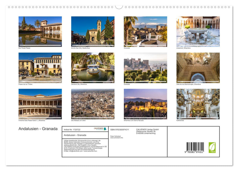 Andalusien - Granada (CALVENDO Premium Wandkalender 2025)